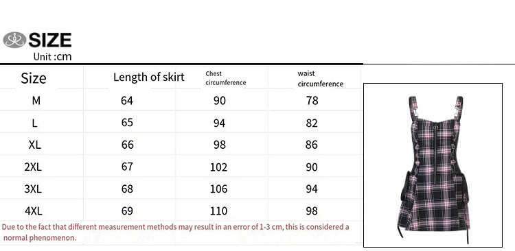 Plaid Zipper Polyester Cami Dress