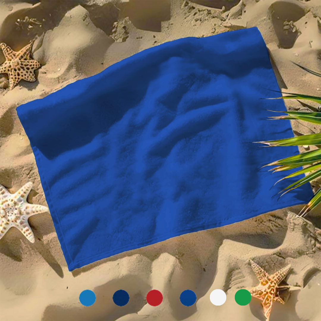 Small Beach, Game & Sports Towel: 100% Cotton Terry Velour Pack of 2