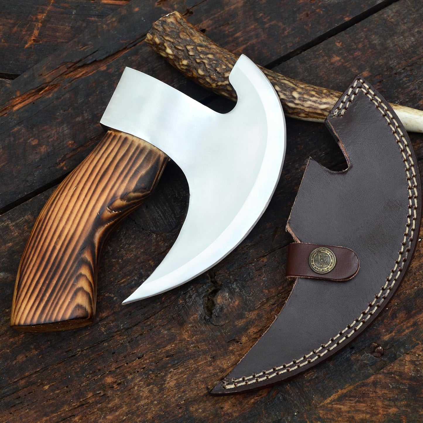 Forged Pizza Cutter – Custom Handmade J2 Steel Blade with Wood Handle