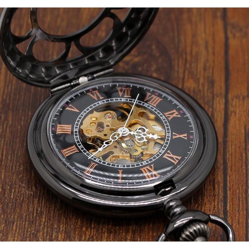 Men's Mechanical Hand Wind Steampunk Collection Pocket Watches - 2 Colors