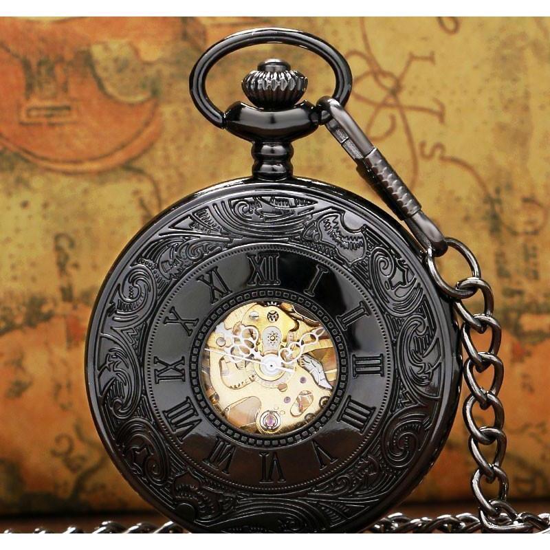 Men's Mechanical Hand Wind Steampunk Pocket Watch