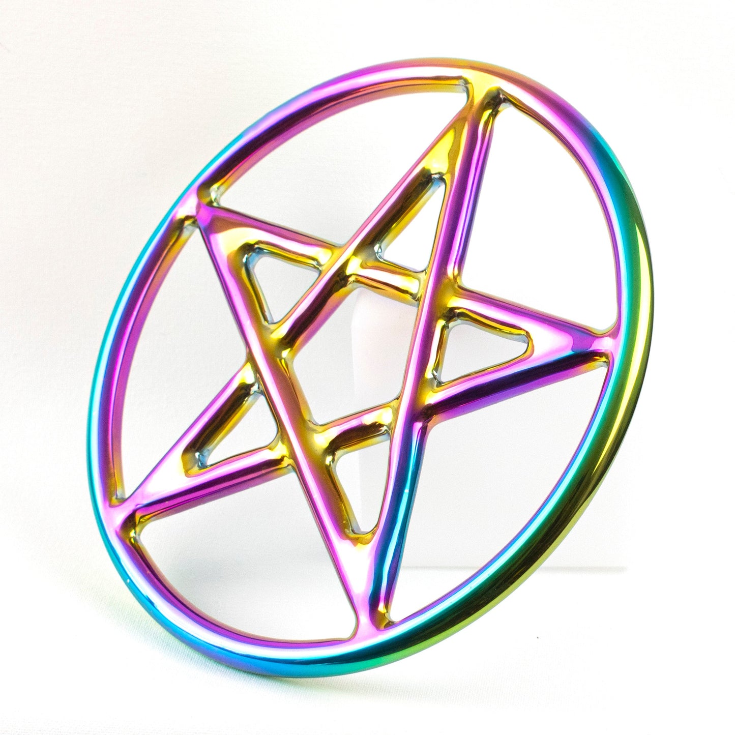 Steel Suspension Ring - Pentagram - Star - Pentacle - 9"