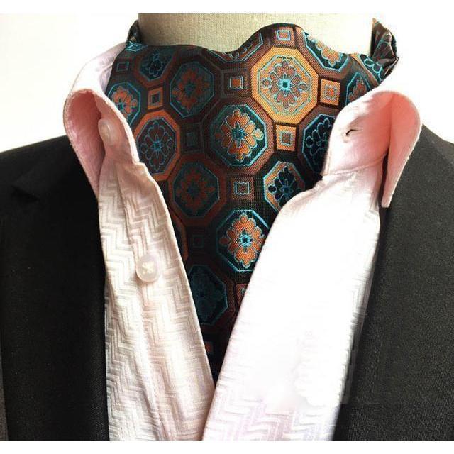 Vintage Bleu Silk Ascot/Cravat Tie