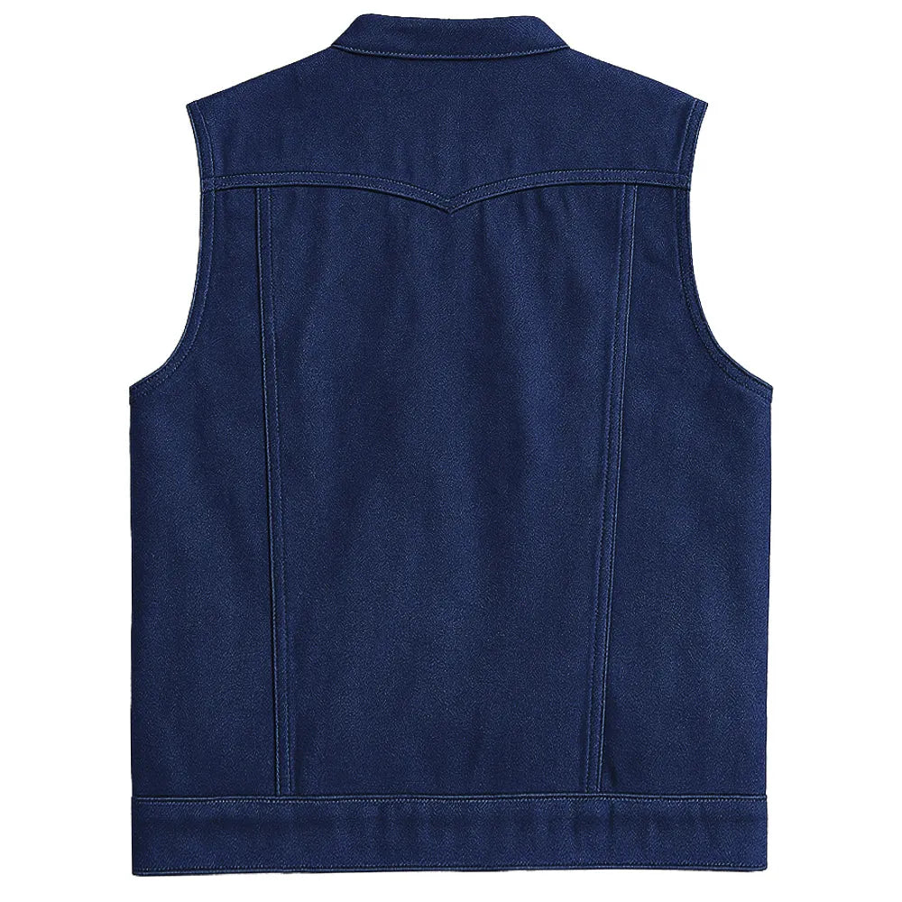 Legendary Ole Blue Men's Blue Denim Motorcycle Vest