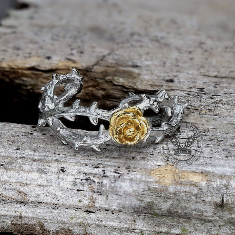 Gold Rose Stainless Steel Engagement Ring