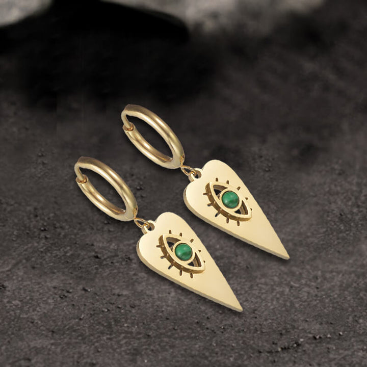 Heart-shaped Evil Eye Stainless Steel Earrings