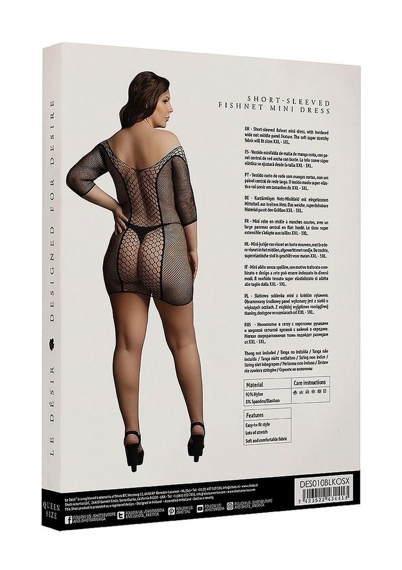 Le Désir Short With Sleeved Fishnet Mini Dress