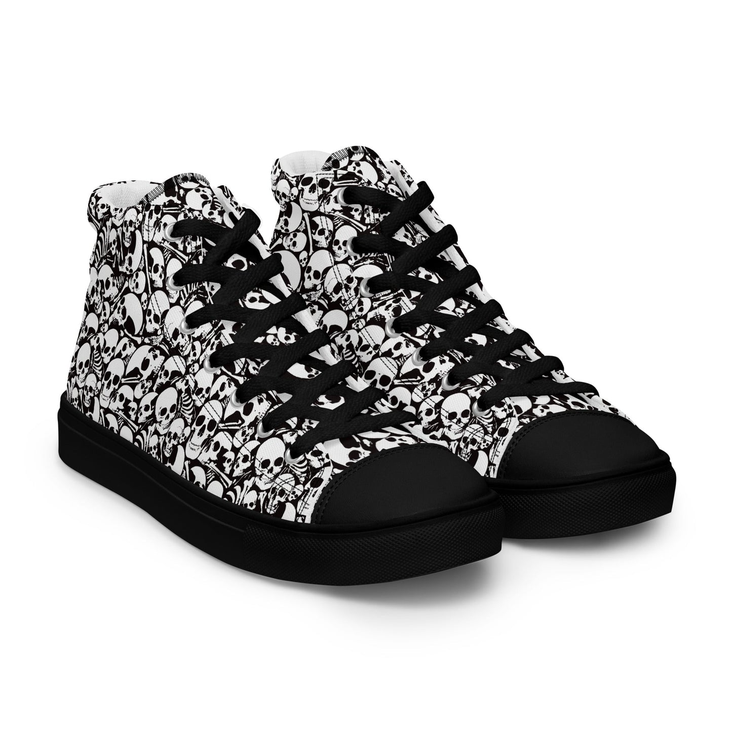 Skull and Bones Ossuary Men’s High Top Canvas Shoes