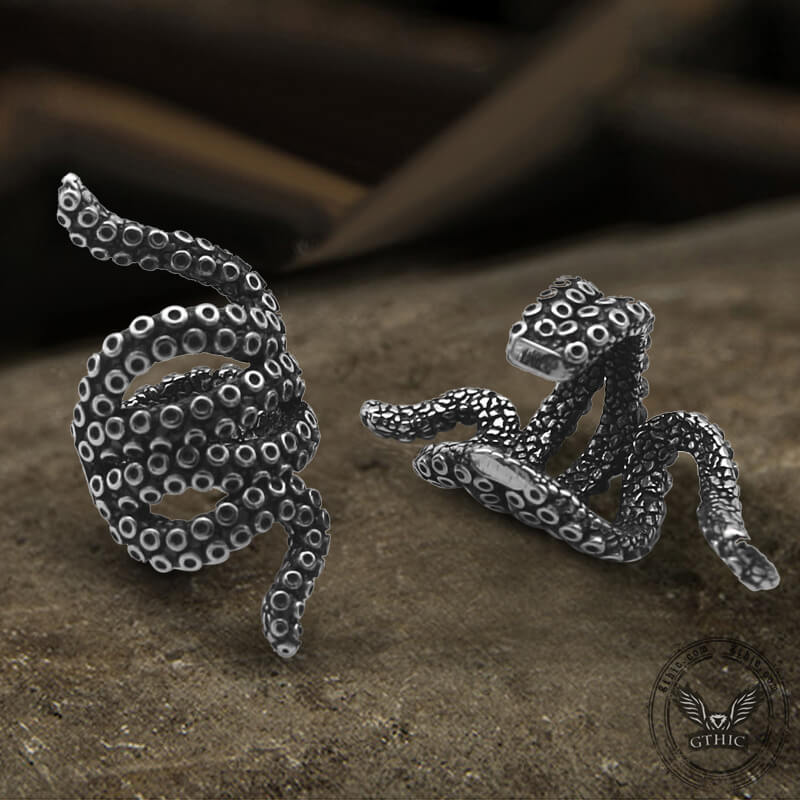 Octopus Arm Stainless Steel Ear Cuffs