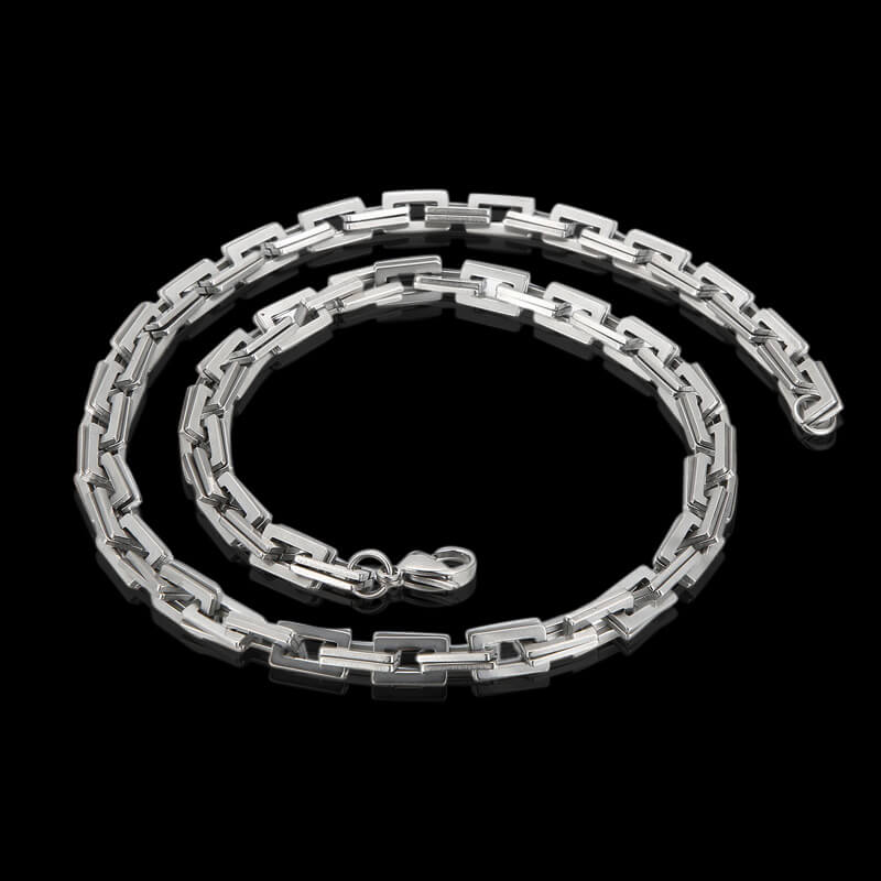 Punk Box Chain Stainless Steel Necklace