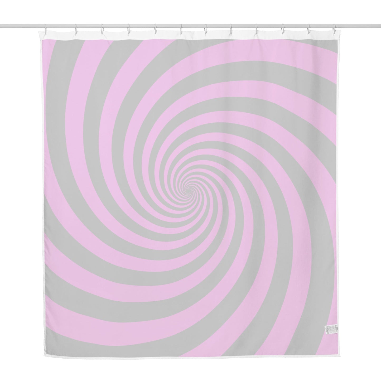 Black and Pink Spiral Shower Curtain