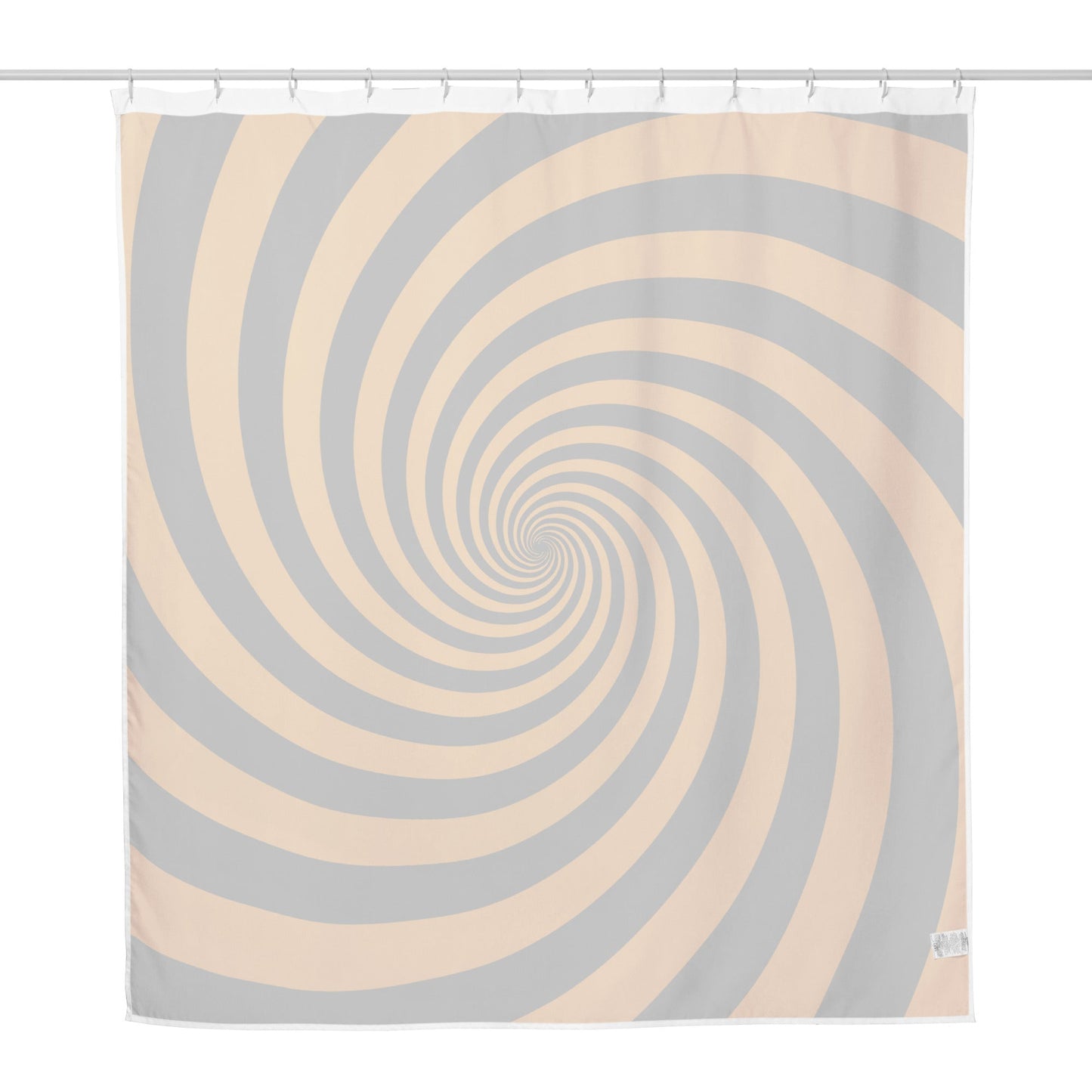 Black and Orange Spiral Shower Curtain