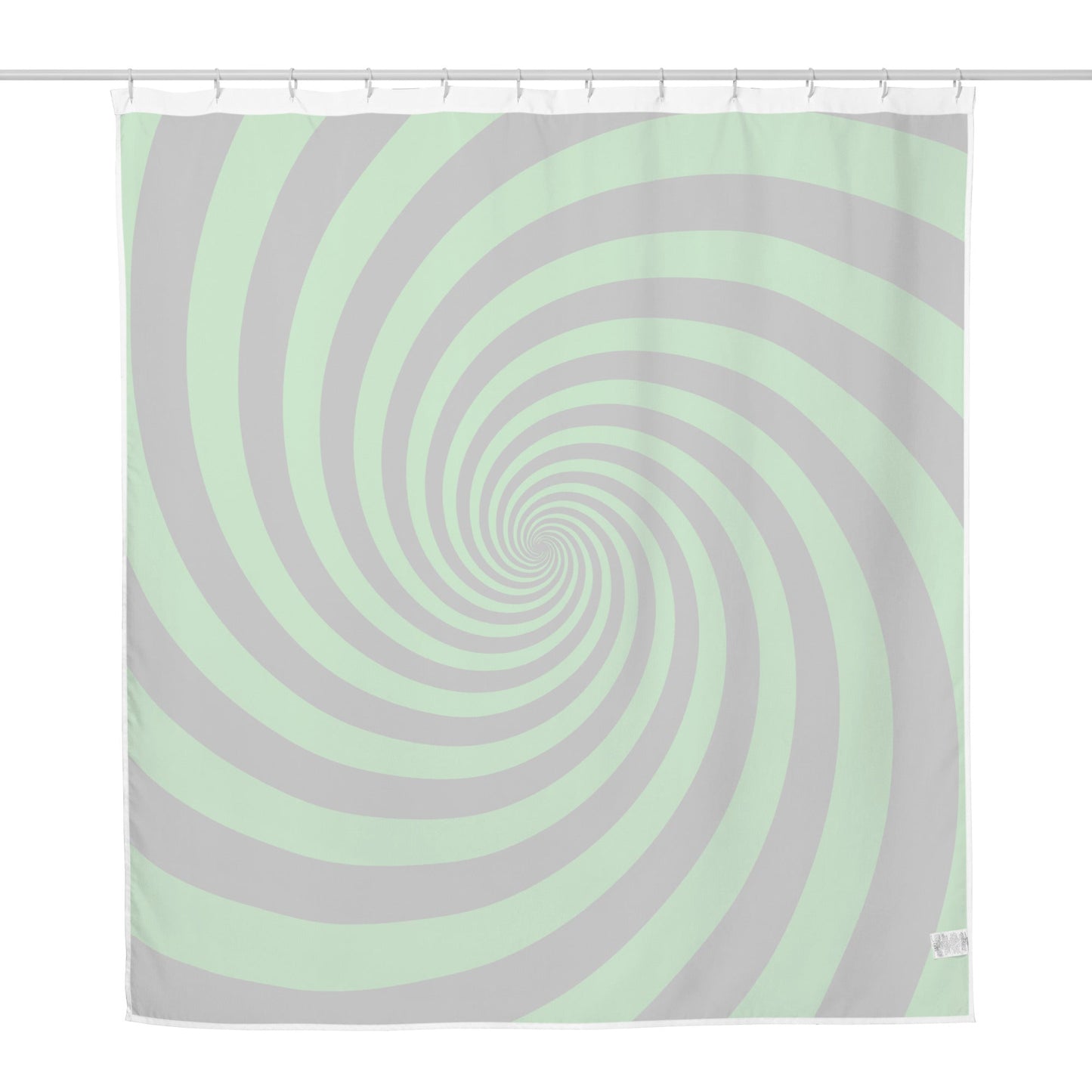 Black and Green Spiral Shower Curtain