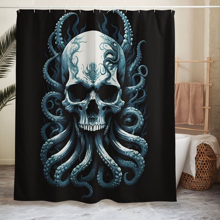 Skull with Octopus Tentacles 3 Shower Curtain