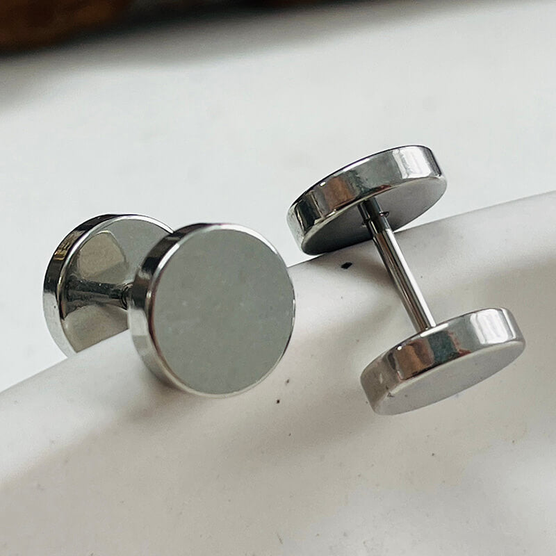 Simple Great Wall Pattern Stainless Steel Stud Earrings