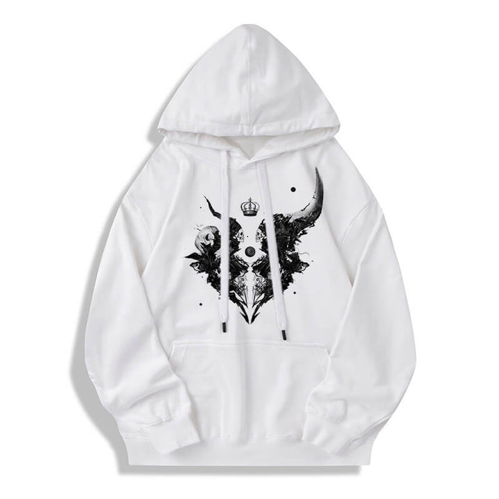 Skull Horns Baphomet Cotton Pullover Hoodie