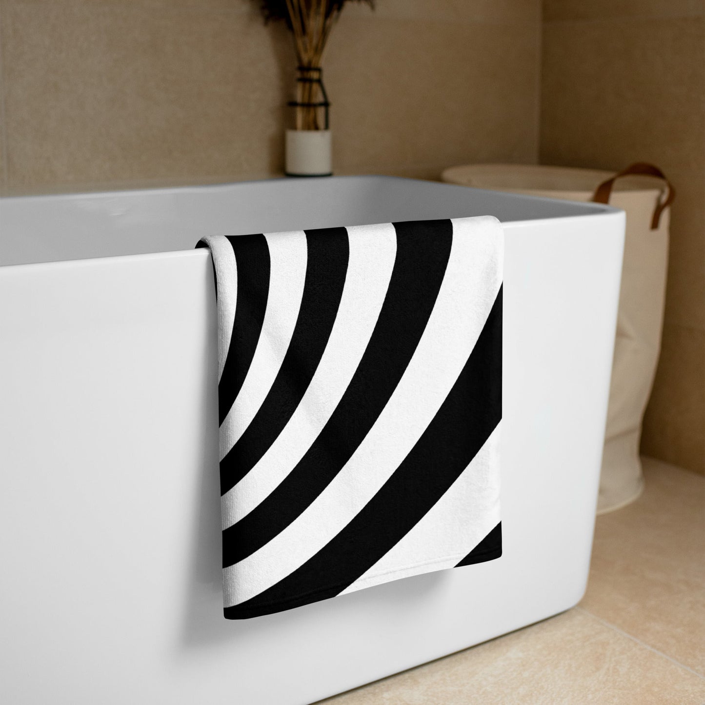 Black and White Spiral Towel