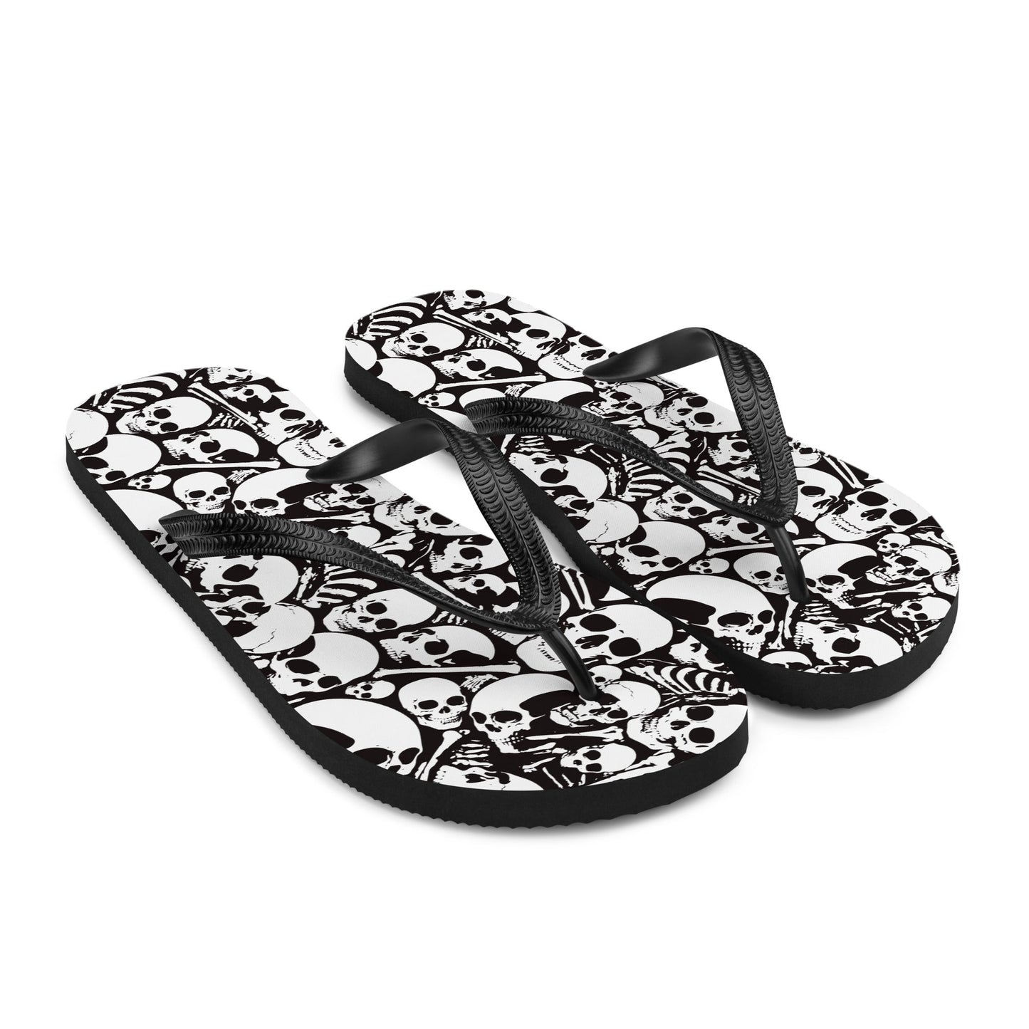 Skulls and Bones Ossuary Gothic Flip Flops