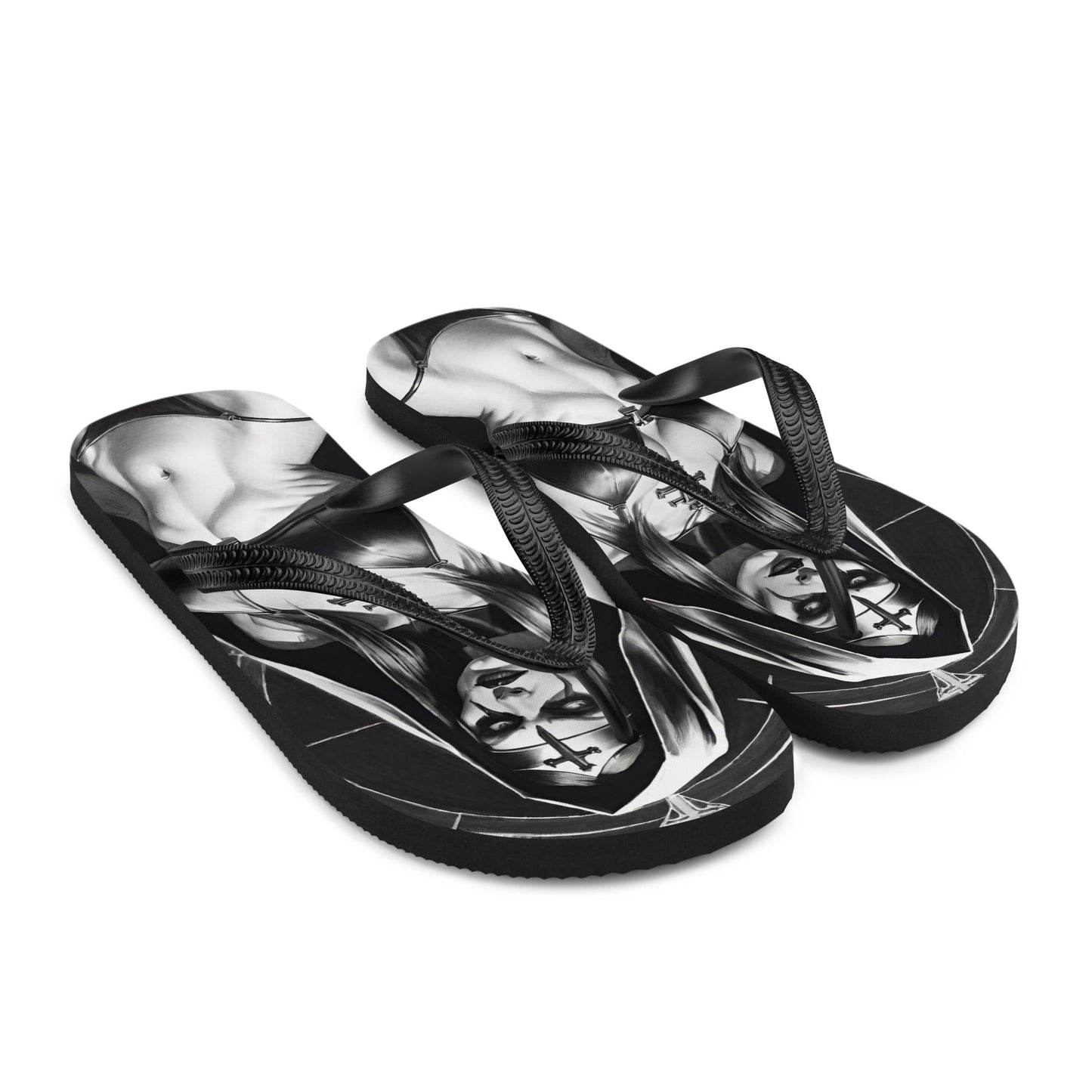 Sexy Evil Nun 2 Gothic Flip Flops