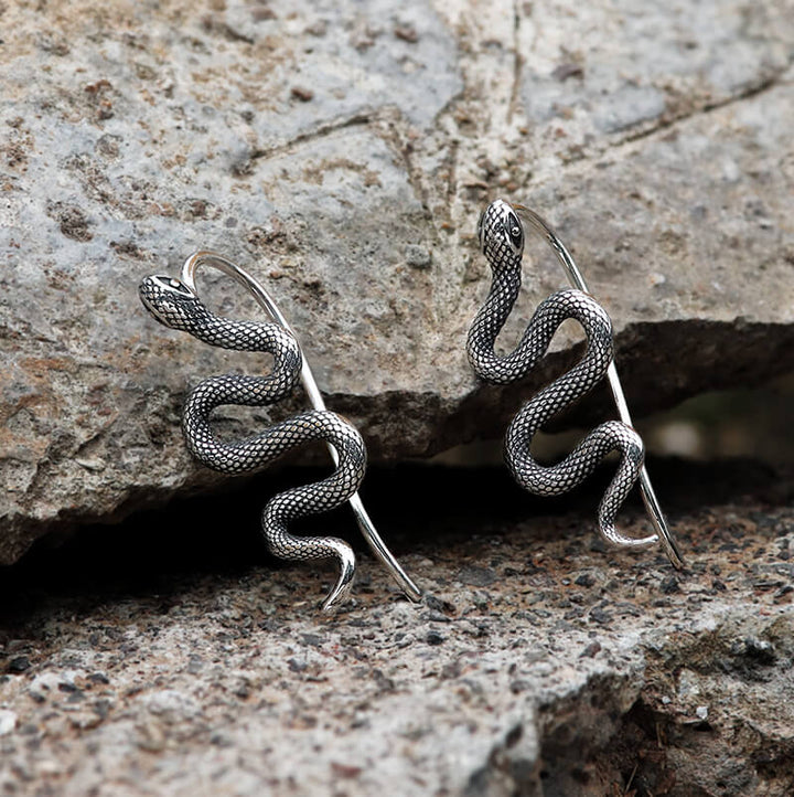 Vintage Snake Stainless Steel Ear Climber Cuffs