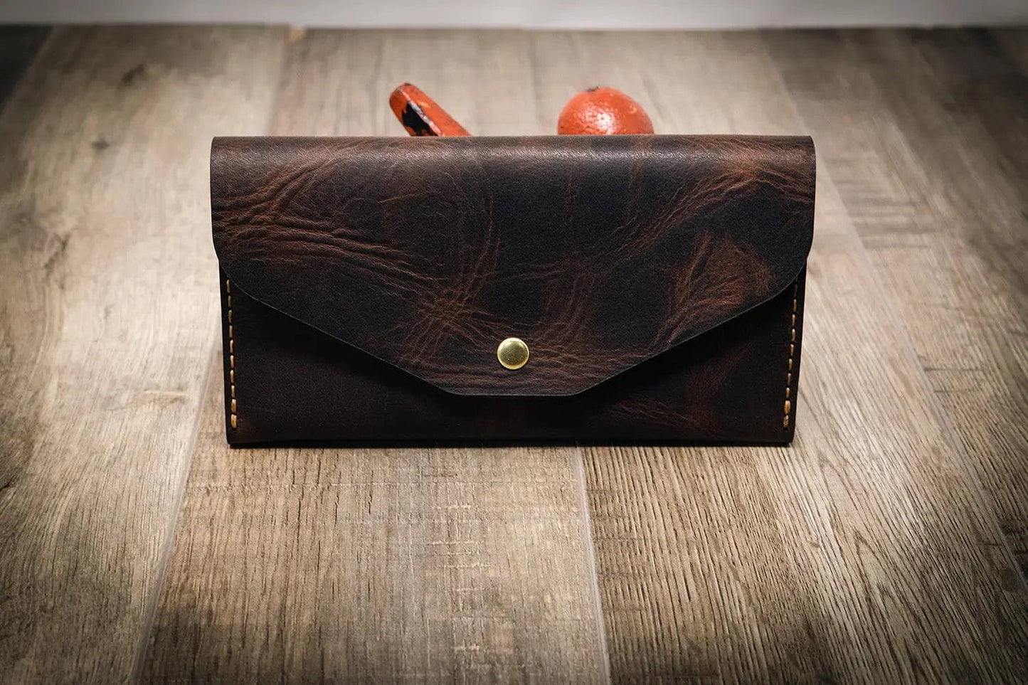 Badge Clutch Wallet - Walnut