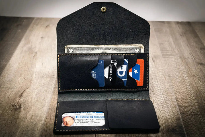 Badge Clutch Wallet - Black