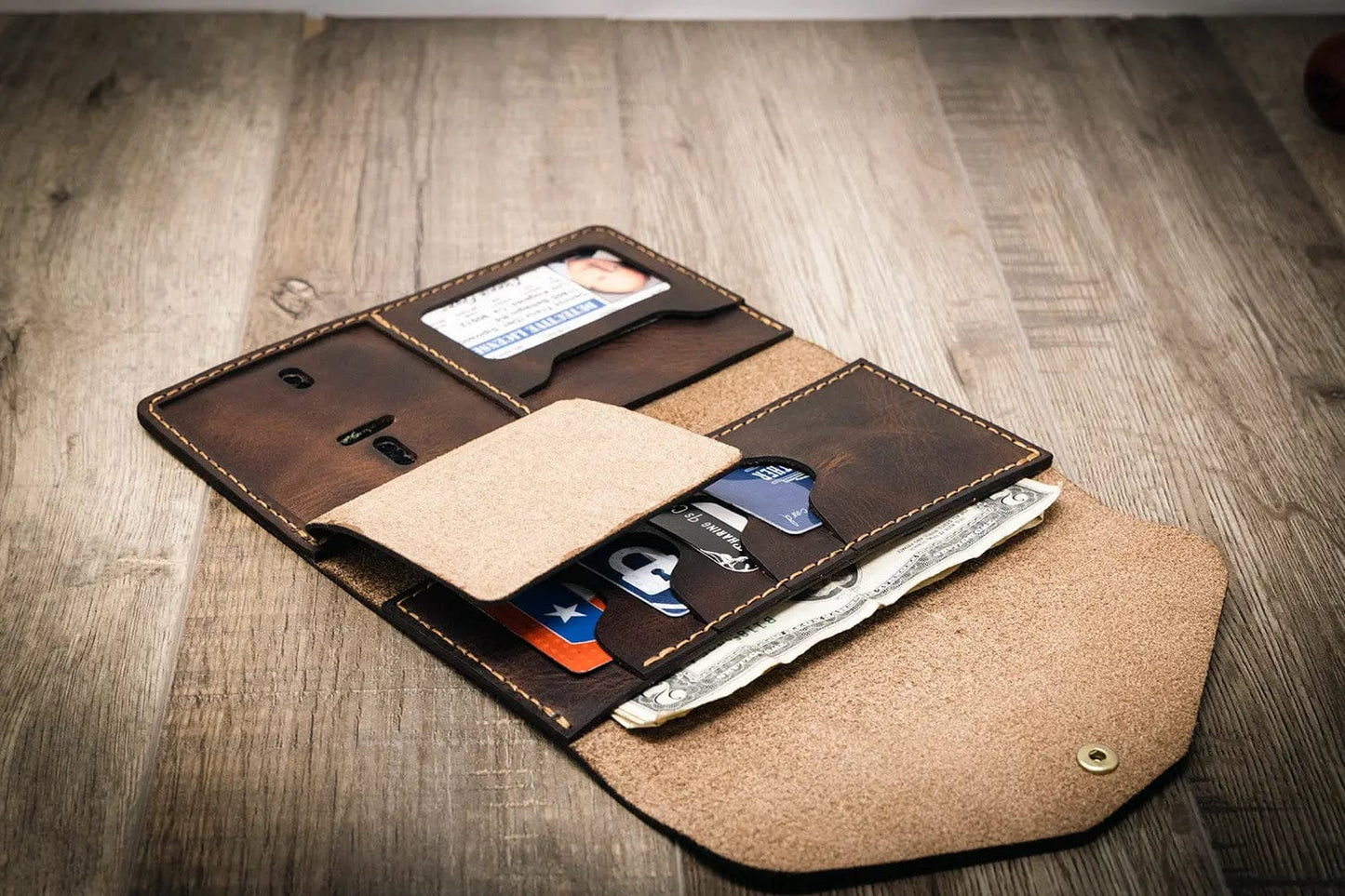 Badge Clutch Wallet - Walnut
