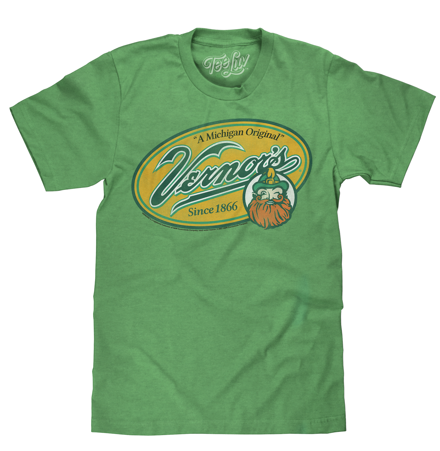 Vernor's Ginger Ale Michigan Original T-Shirt - Heather Kelly Green
