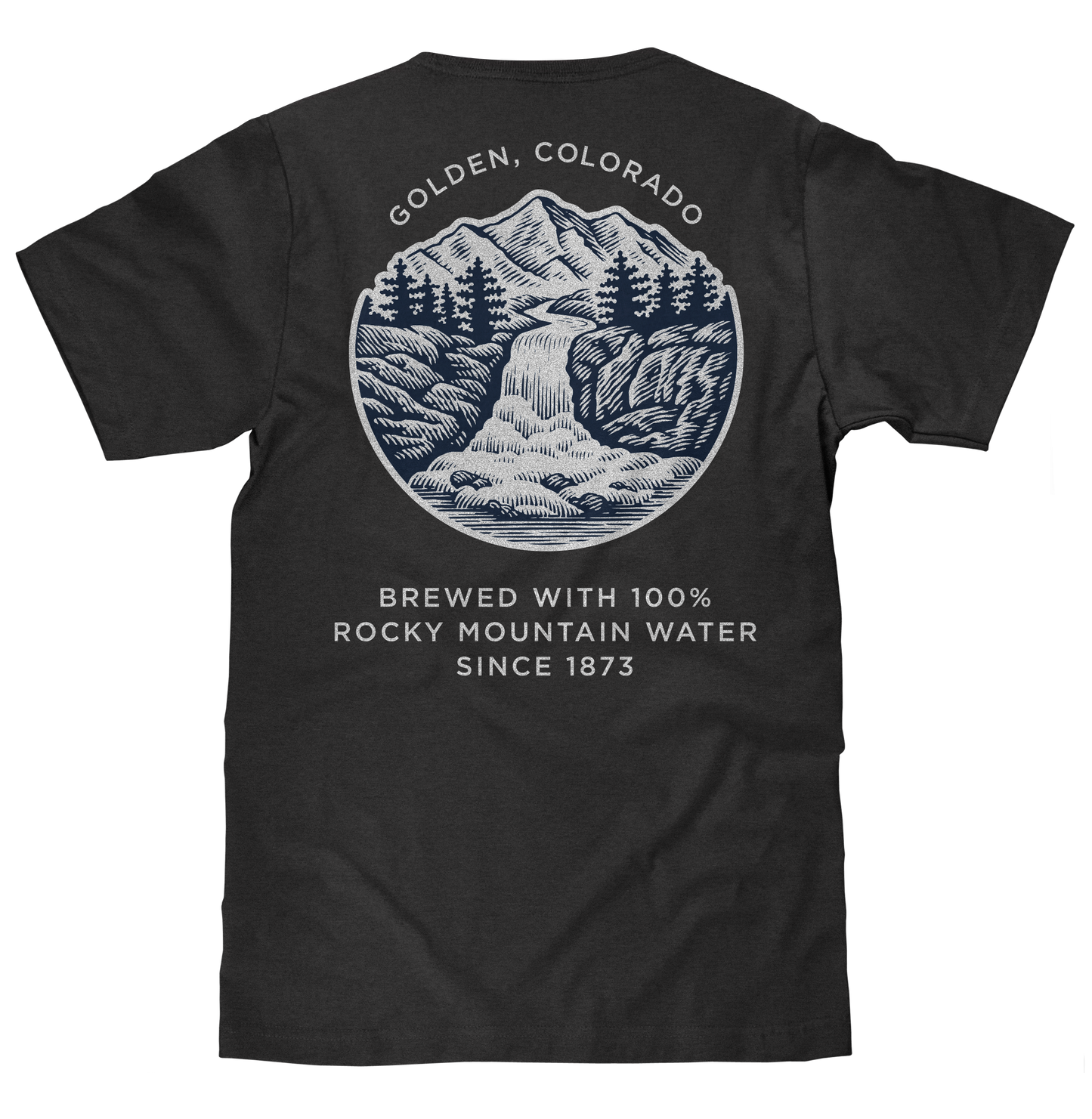 Made in the USA Coors Banquet Golden Colorado Front and Back Beer T-Shirt - Asphalt Gray