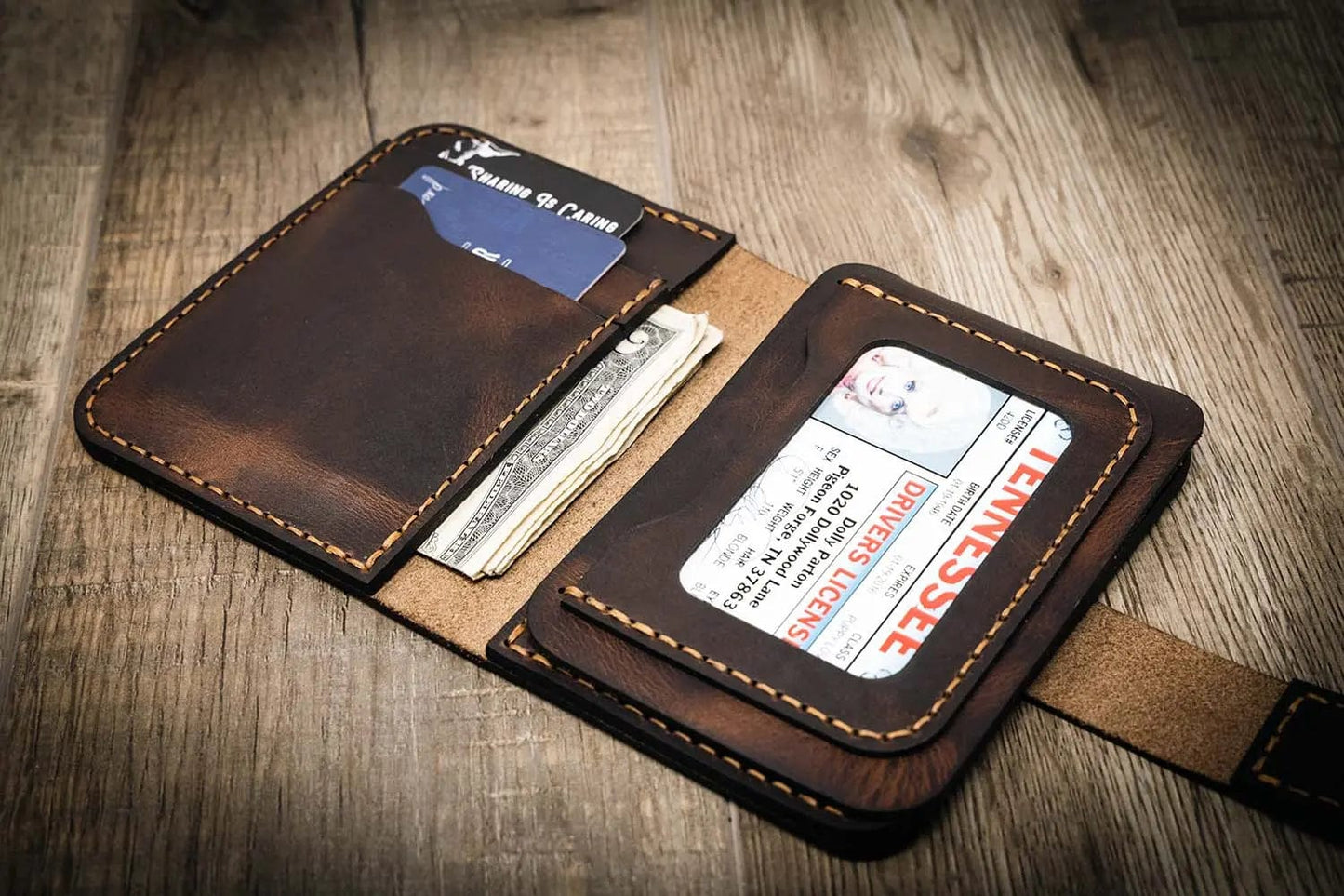 Badge Vertical Wallet - Walnut