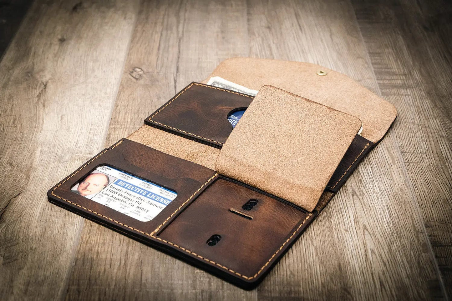 Badge Clutch Wallet - Walnut