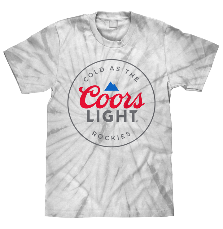 Coors Light Cold as the Rockies Tie Dye T-Shirt - Silver Spider Tie Dye