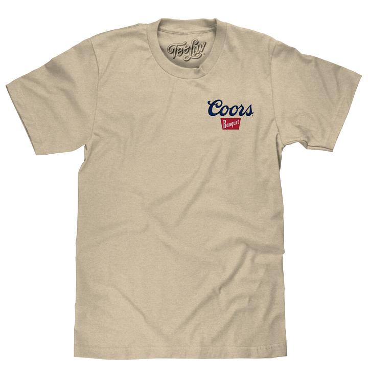 Coors Banquet Embroidered Left Chest Logo T-Shirt - Sand