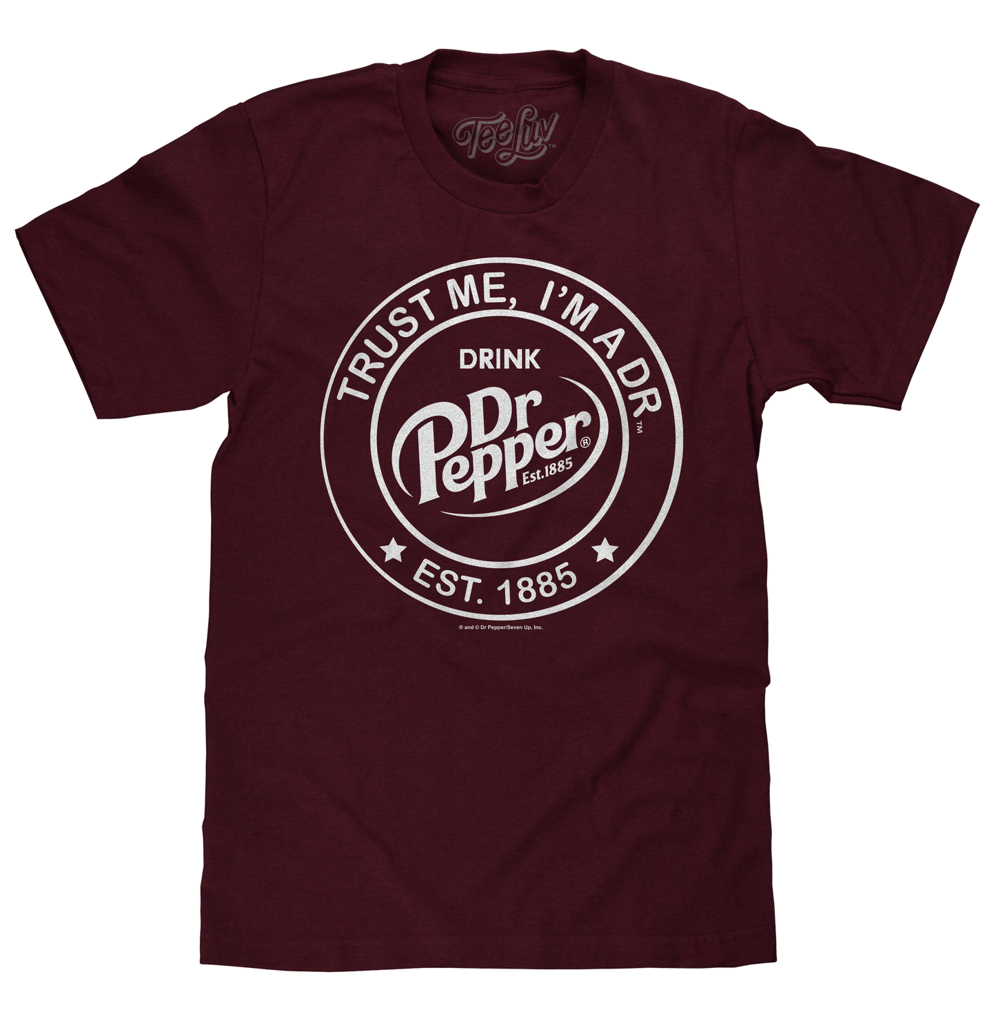 Dr Pepper Trust Me I'm A Dr Est 1885 Soda Pop Logo T-Shirt - Burgundy