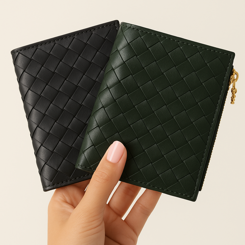 WOVEN LEATHER SMALL WALLET