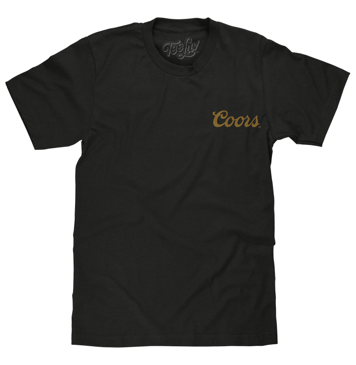 Coors Banquet Beer Double Sided Brewery Logo T-Shirt - Vintage Black