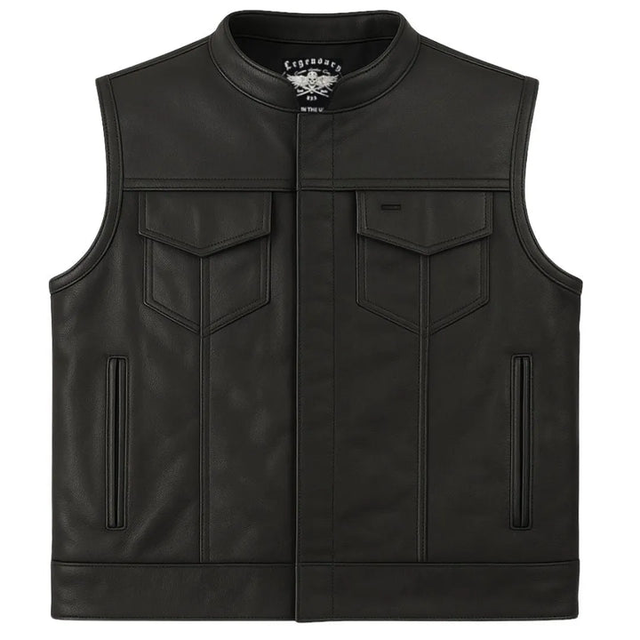 Legendary Outlaw Men's Leather Motorcycle Vest