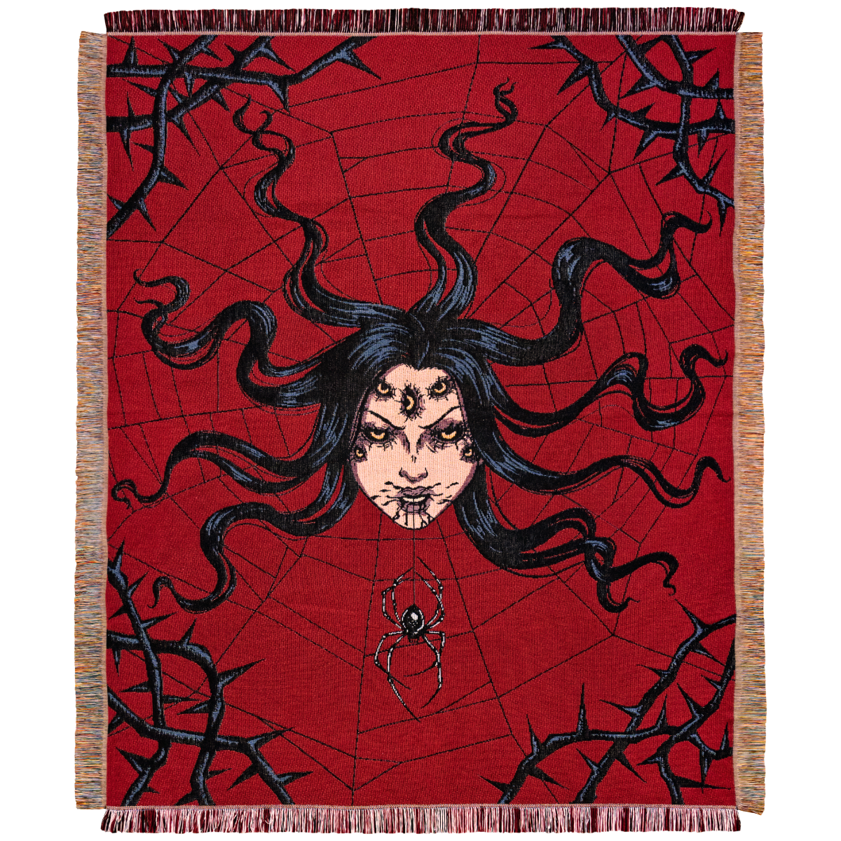Arachnophobia - Spider Queen Woven Blanket