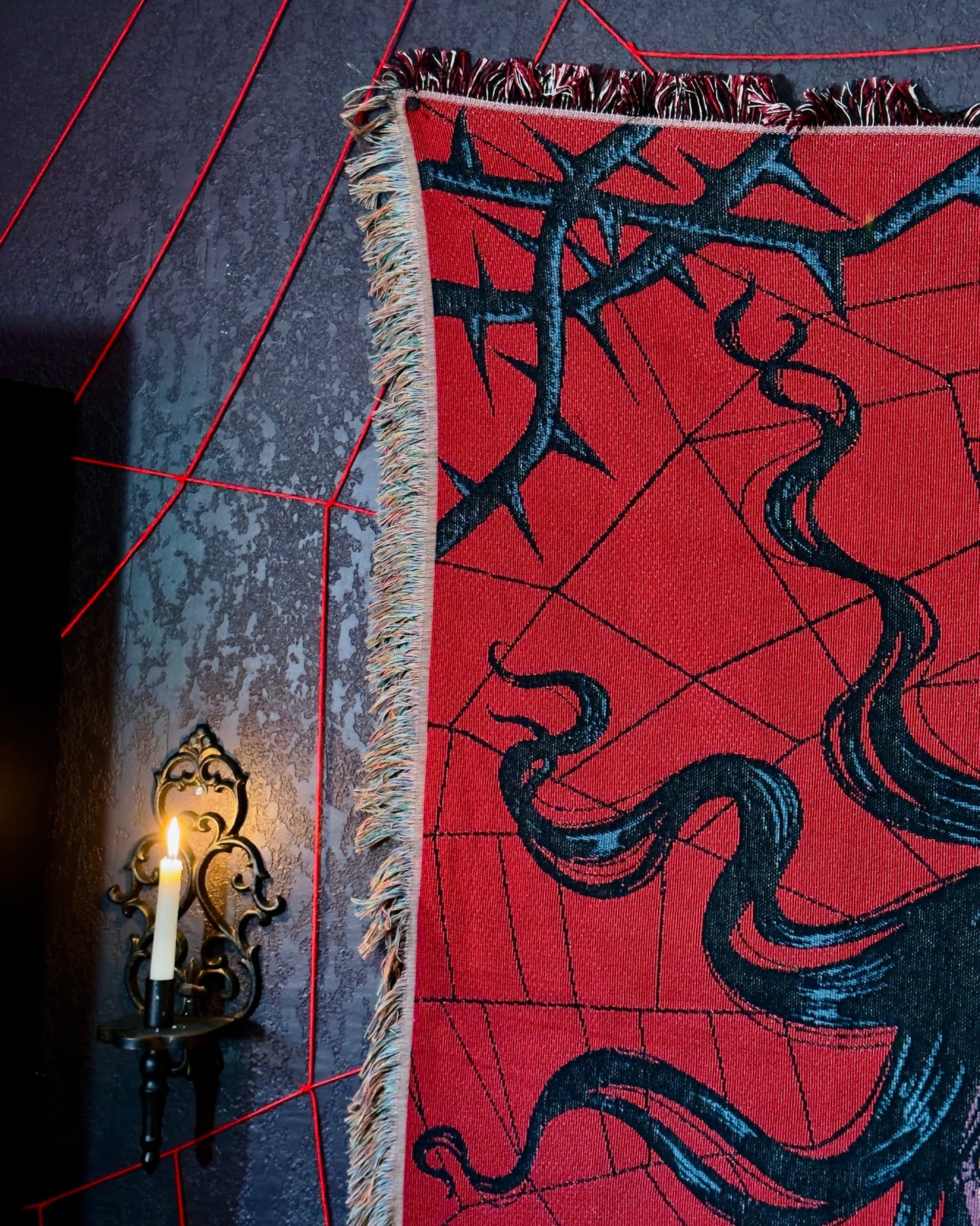 Arachnophobia - Spider Queen Woven Blanket