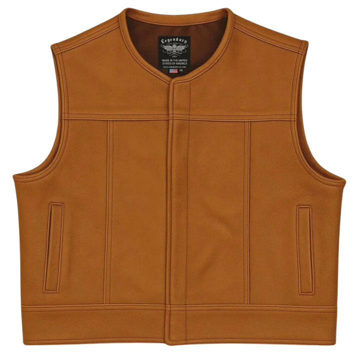 Legendary LowLife NCP Cropped Fitted American Bison Leather Motorcycle Vest