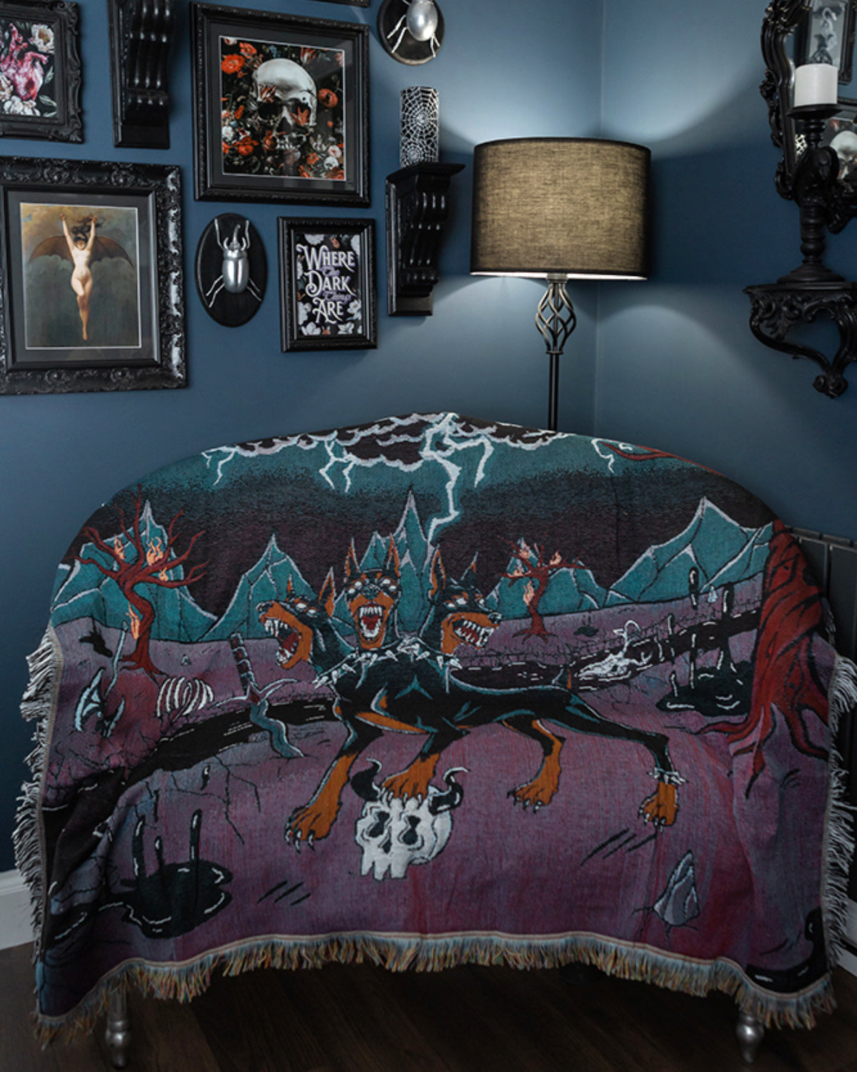 Brimstone - Doberman Cerberus Woven Blanket