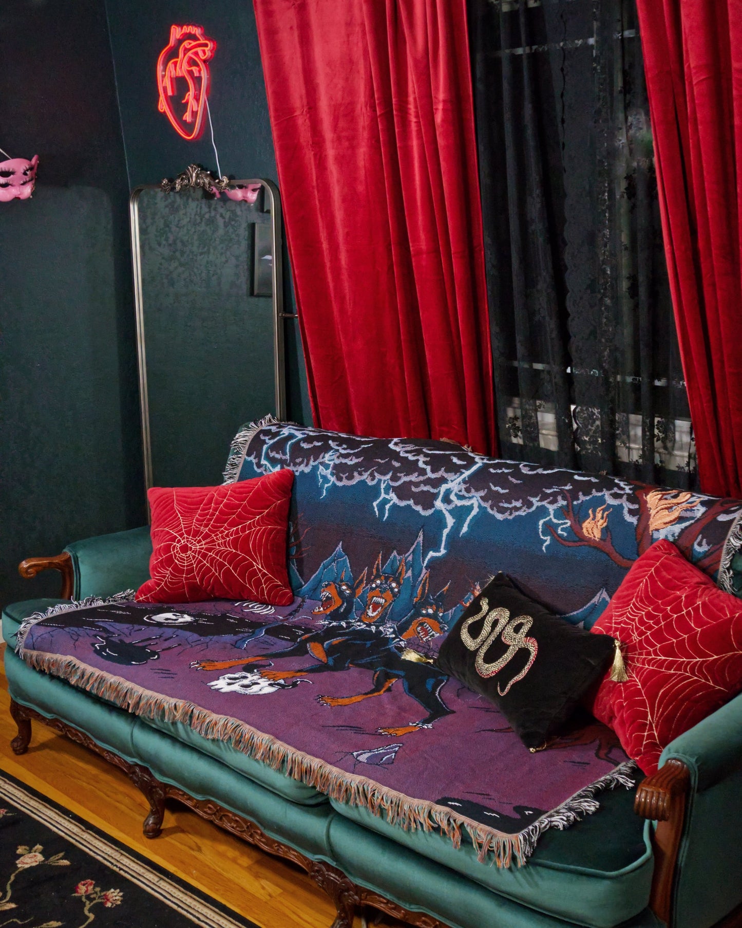 Brimstone - Doberman Cerberus Woven Blanket