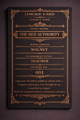 THE RED AUTHORITY completed Ledger record from The Sub Space Boutique