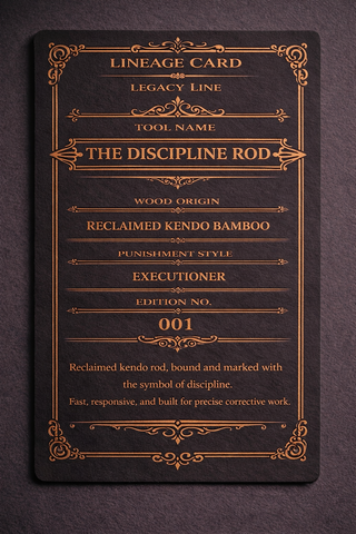 The Discipline Rod completed Ledger record from The Sub Space Boutique