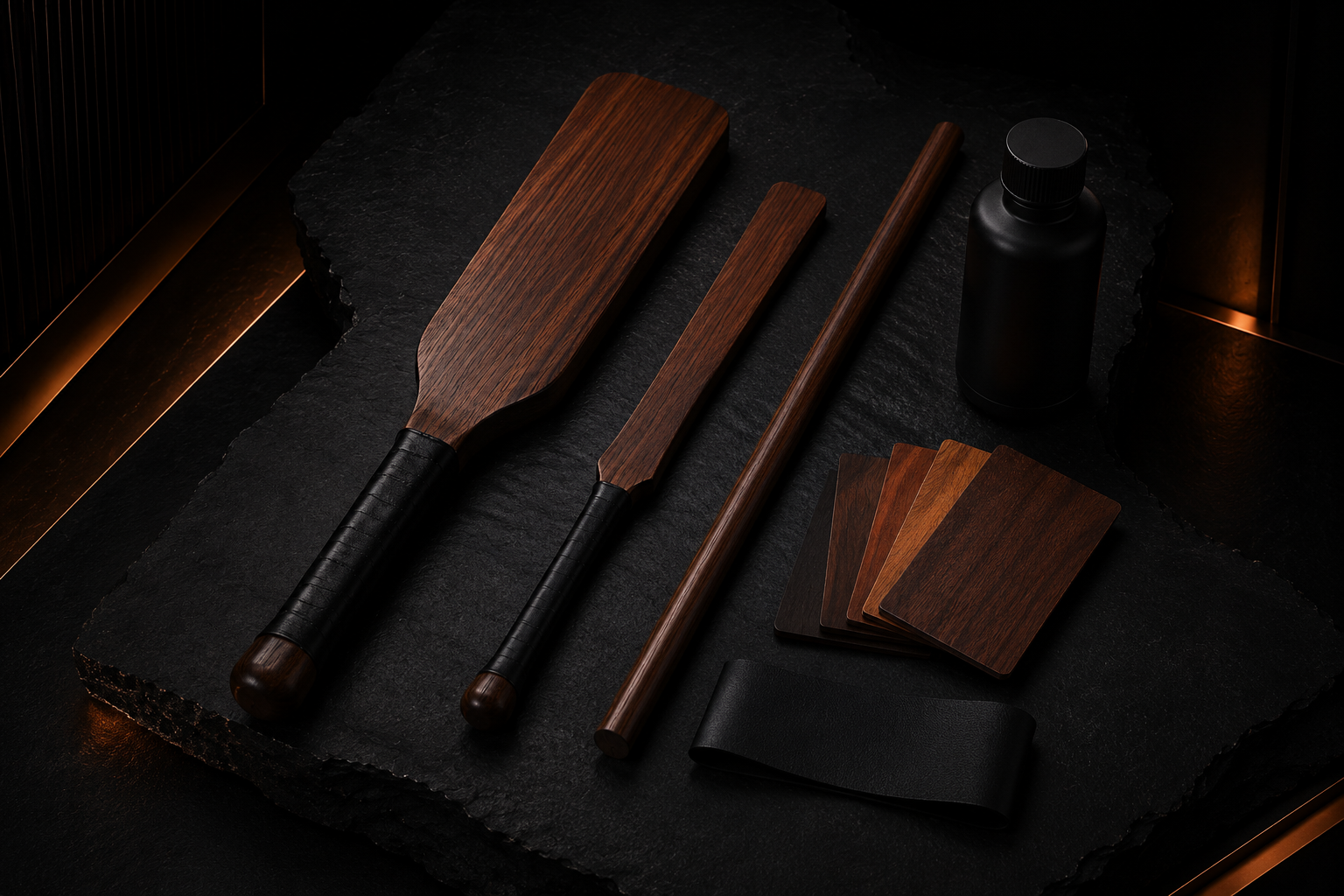 Custom wooden discipline tool being prepared for a Ledger commission