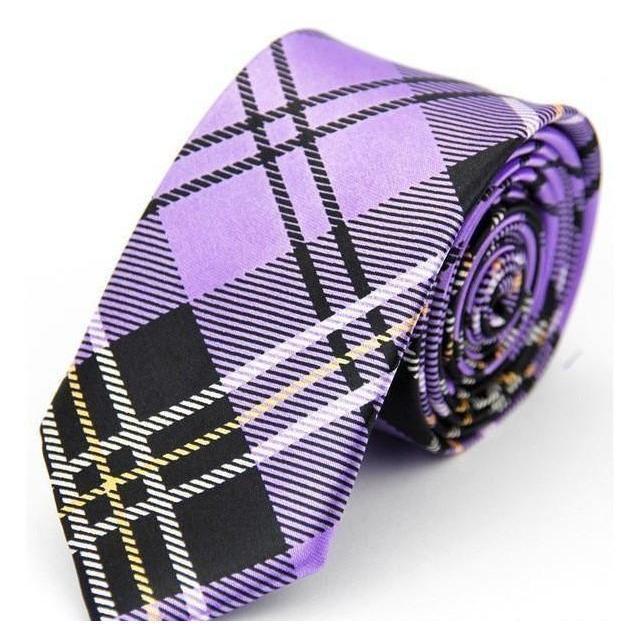 Colorful Plaids & Stripes Collection Skinny Ties - 20 Colors & Styles