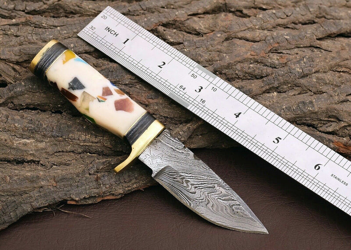 Custom Handmade Damascus Steel Outdoor Knife – 3" Blade
