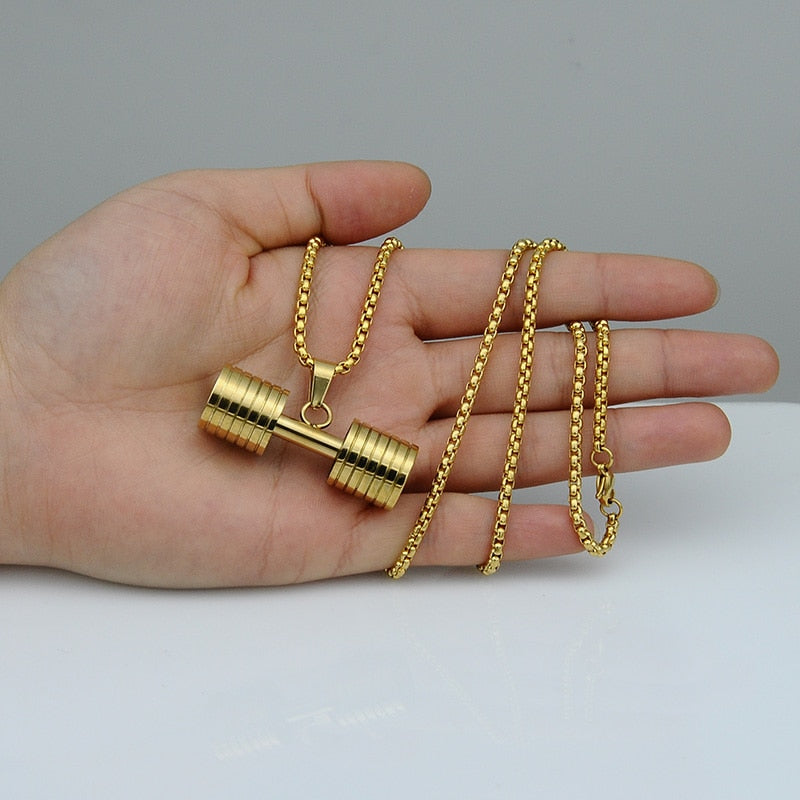 Dumbbell Pendant Necklace