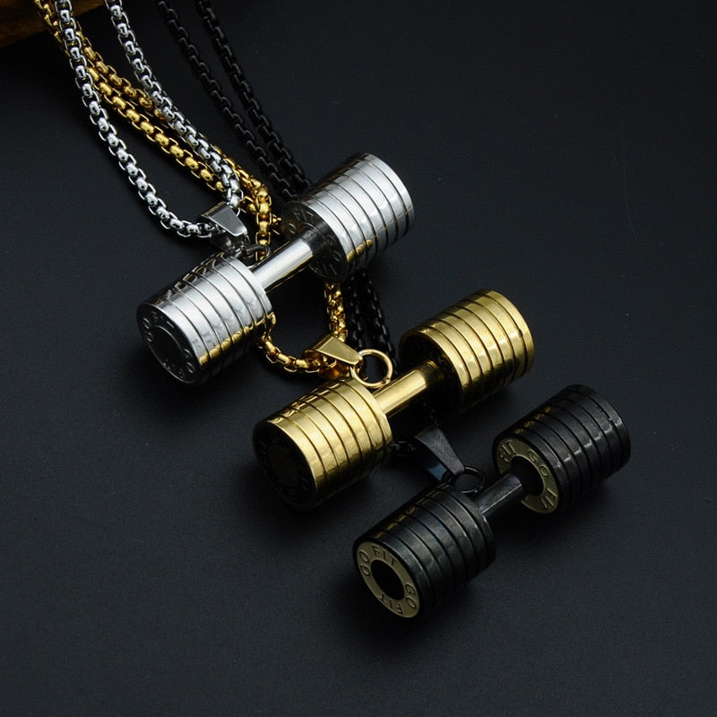 Dumbbell Pendant Necklace