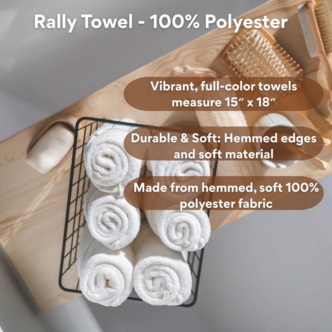 Sports Rally Towel: 100% Polyester Pack of 15